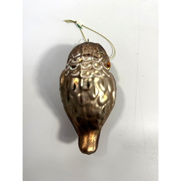 Owl Christmas Tree Ornaments Set 4 Hand Blown Glass Ornaments Woodland Creature - Picture 15 of 15